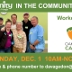 Unity in the Community Group of five women and three men arm in arm facing camera with Oak City Cares logo.