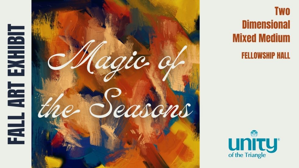 Fall Art Exibit poster shows an abstract paining with autumn colors.