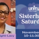 Joset Wright-Lacy pictured in glasses and a tan collared blouse and black glasses. Sisterhood Saturday, Nov 1, 10-11:30am