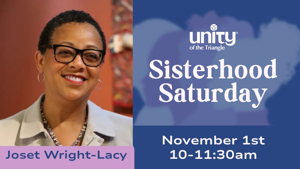 Sisterhood Sat Joset (1) Joset Wright-Lacy pictured in glasses and a tan collared blouse and black glasses. Sisterhood Saturday, Nov 1, 10-11:30am