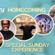 homecoming Sunday at Unity of the Triangle on October 26, 2025. Photos in circles show Tia Redman and the Youth, Randy Shepard, Rev. Neusom Holmes, The Unity Choir and a potluck meal