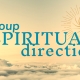 above the clouds in a golden hue. words Group Spiritual Direction, Unity of the Triangle